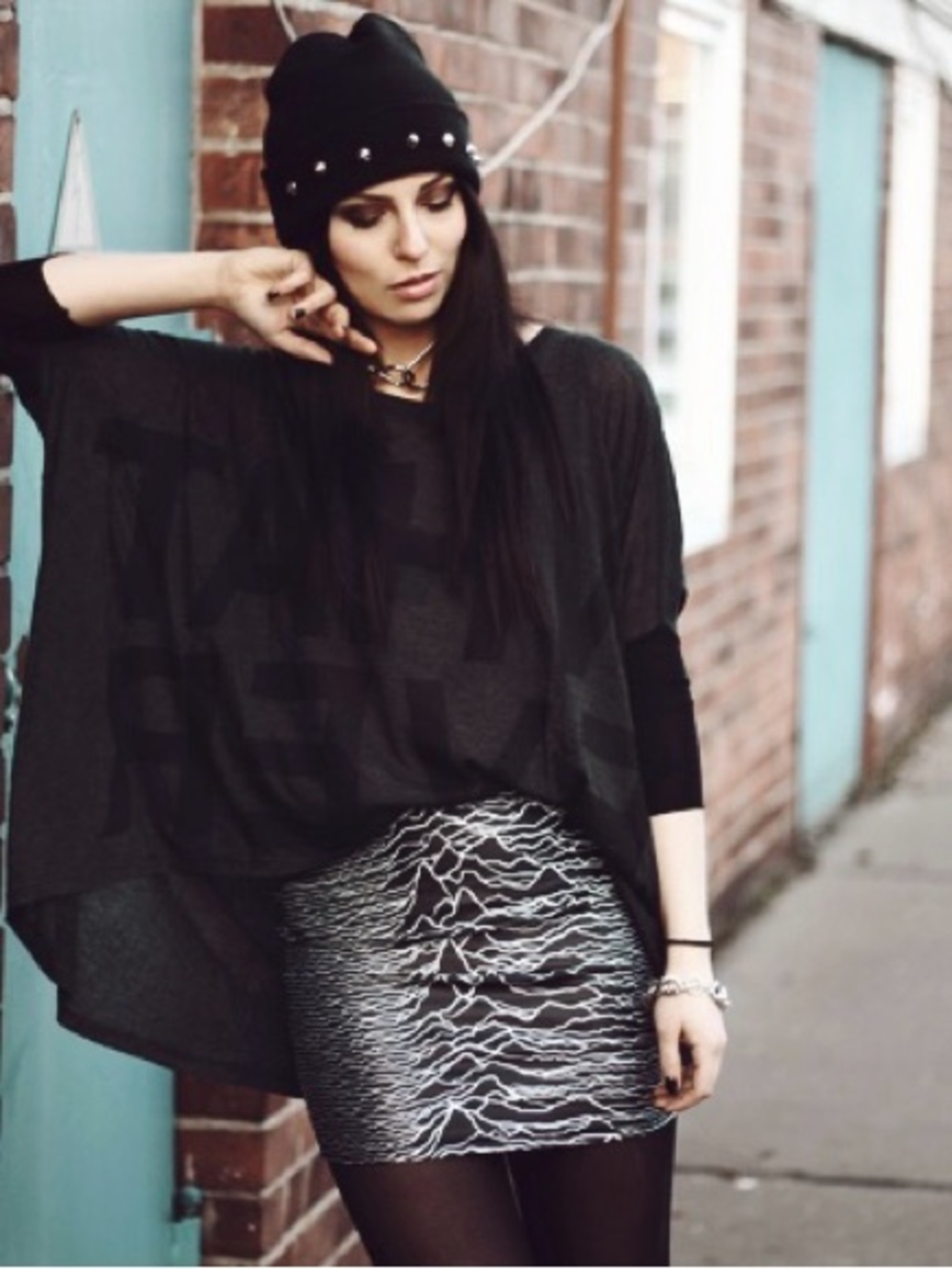 Joy Division Unknown Pleasures Mini Stretch Skirt M-L